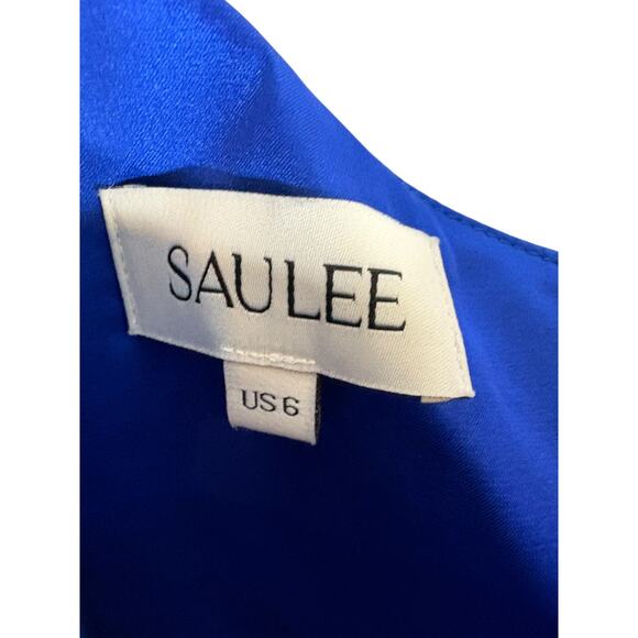 Sau Lee Preston Gown Maxi Dress Satin Formal Classy Party Gala Prom Hoco Blue 6 - Picture 7 of 10